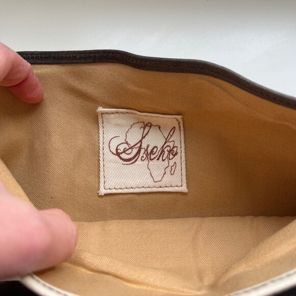 New! Sseko Leather Fringe and Canvas Foldover Clutch Bag - Picture 4 of 7